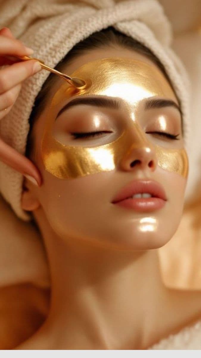 Tratamiento facial con máscara dorada en Berke Spa